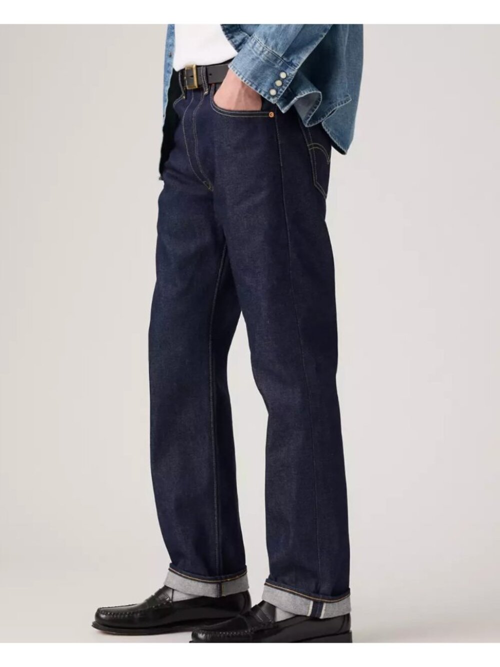New Levi's 29x30 Premium 501 Original Selvedge Men's Jeans Hudson Rigid Dark